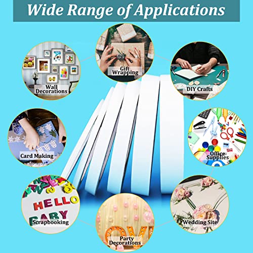 SmaringWing Double Sided Tape for Crafts, 6 Rolls Multi-Size Double-Sided Adhesive Tape for Arts, Photography, Gift Box, Scrapbooking, Card Making, Paper Backing - Image 3