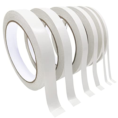 SmaringWing Double Sided Tape for Crafts, 6 Rolls Multi-Size Double-Sided Adhesive Tape for Arts, Photography, Gift Box, Scrapbooking, Card Making, Paper Backing - Image 1