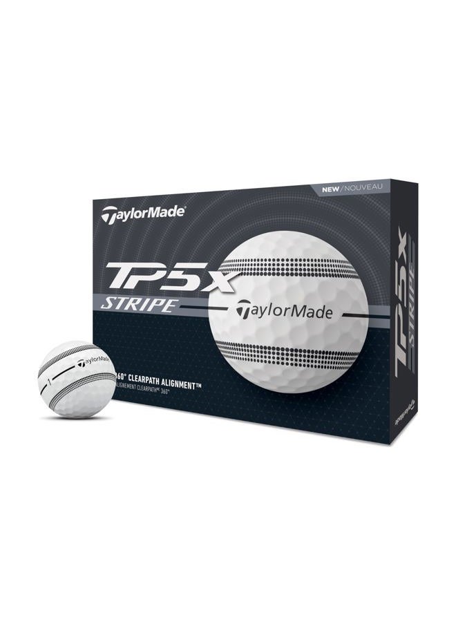 TaylorMade جولف 2024 TP5X Stripe ONE Dozen كرات جولف - Image 1