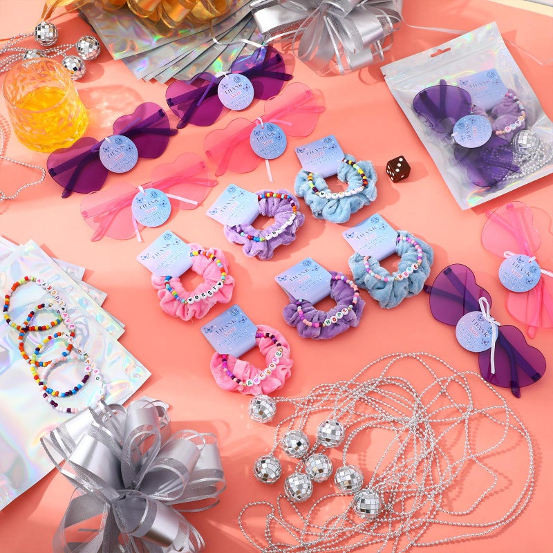 Hoteam Kpop Theme Party Favors Include Friendship Beaded Bracelets Hair Scrunchies Disco Ball Necklace Heart Sunglasses Gift Bag Era Popular Singer Gift Sets for Fans Birthday Party Decor - Image 4