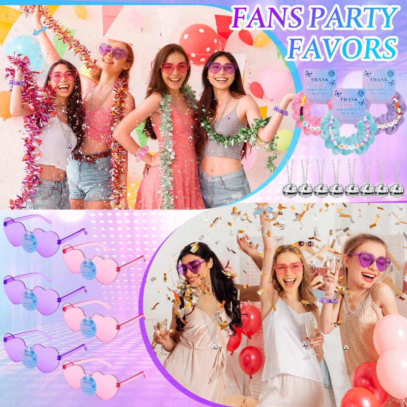 Hoteam Kpop Theme Party Favors Include Friendship Beaded Bracelets Hair Scrunchies Disco Ball Necklace Heart Sunglasses Gift Bag Era Popular Singer Gift Sets for Fans Birthday Party Decor - Image 5