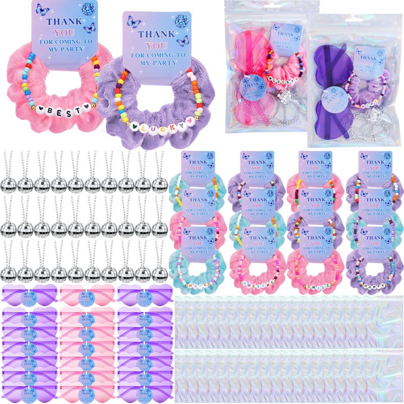 Hoteam Kpop Theme Party Favors Include Friendship Beaded Bracelets Hair Scrunchies Disco Ball Necklace Heart Sunglasses Gift Bag Era Popular Singer Gift Sets for Fans Birthday Party Decor - Image 1