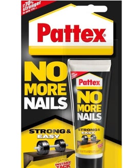 Pattex Pattex No More Nails Strong & Easy | All Purpose Heavy-Duty Mounting Adhesive | Solvent Free & Low Order Mount Glue | Compatible with Wood, Ceramic, Aluminum, Concrete, Bricks & More | 50g (Pack of 2)  - Image 2