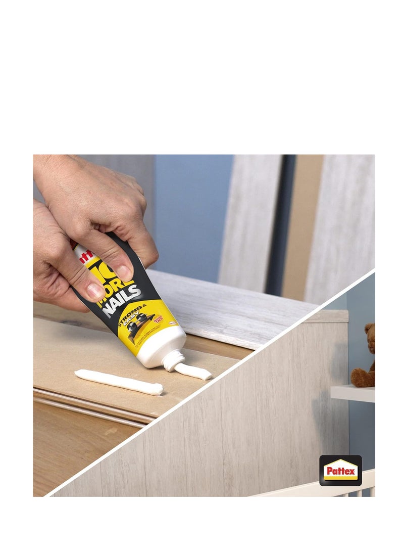 Pattex - Pattex No More Nails Strong & Easy | All Purpose Heavy-Duty Mounting Adhesive | Solvent Free & Low Order Mount Glue | Compatible with Wood, Ceramic, Aluminum, Concrete, Bricks & More | 50g (Pack of 2) - Image 1
