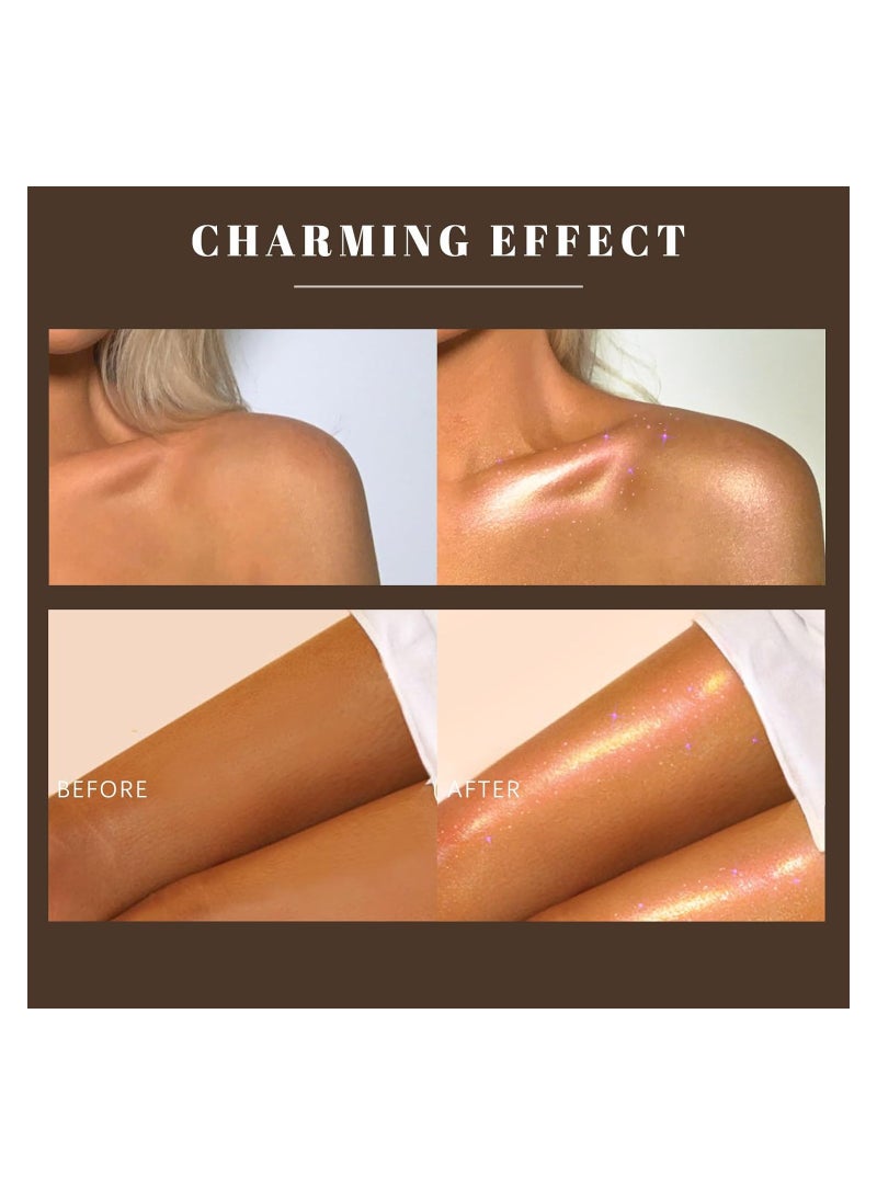 KASTWAVE Body Glitter Spray, 5 Pcs High Gloss Makeup Spray, Quick-Drying and Non-Sticky Shiny Makeup, Liquid Highlighter Spray for Face Hair Body Glitter, 60ML of Each Bottle - 5 Colors - Image 5