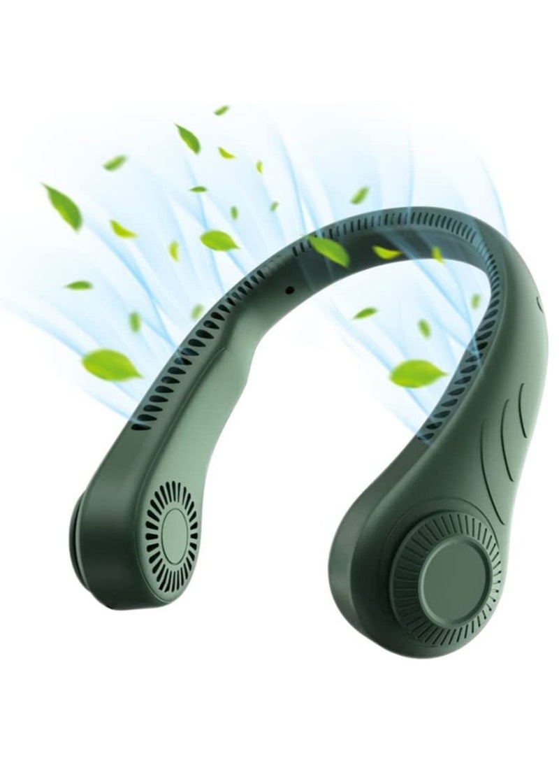 ELTRAZONE Portable Neck Fan Hands Free Bladeless Wearable Personal Fan, Leafless, Rechargeable, Headphone Design with 3 Speeds - Image 1