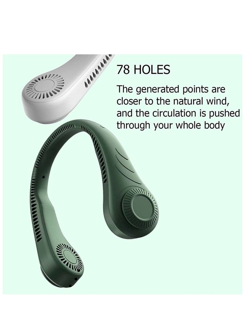 ELTRAZONE Portable Neck Fan Hands Free Bladeless Wearable Personal Fan, Leafless, Rechargeable, Headphone Design with 3 Speeds - Image 2