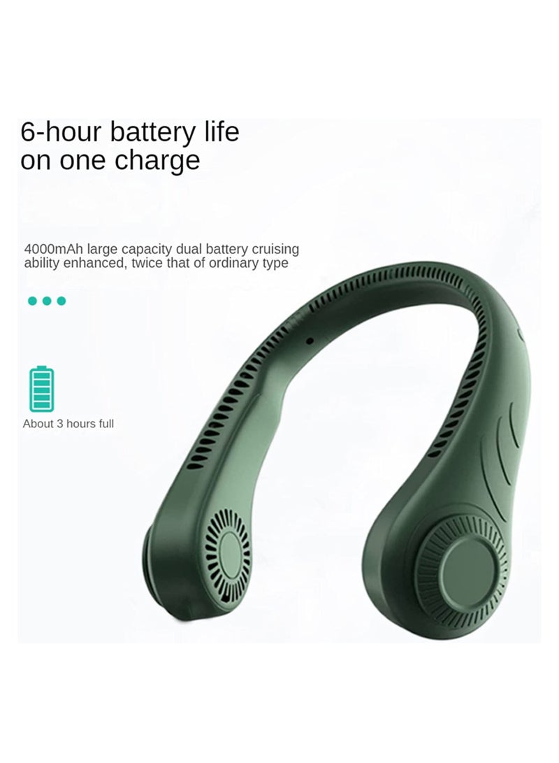 ELTRAZONE Portable Neck Fan Hands Free Bladeless Wearable Personal Fan, Leafless, Rechargeable, Headphone Design with 3 Speeds - Image 3