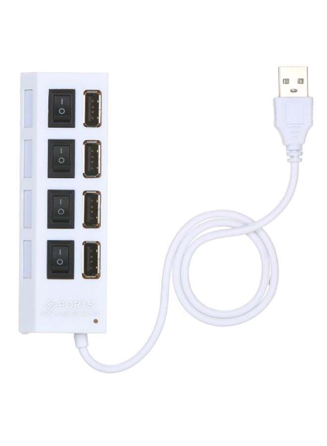 NIBEMINENT 4-Ports Splitter High Speed USB Hub White/Silver/Black - Image 1