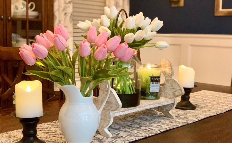 DEEMEI Tulips Artificial Flowers 20 Pcs Multicolor Fake Tulip Stems Real Touch PU Tulips for Easter Spring Wedding Bouquet Home Centerpiece Floral Arrangement Table Décor - Image 2