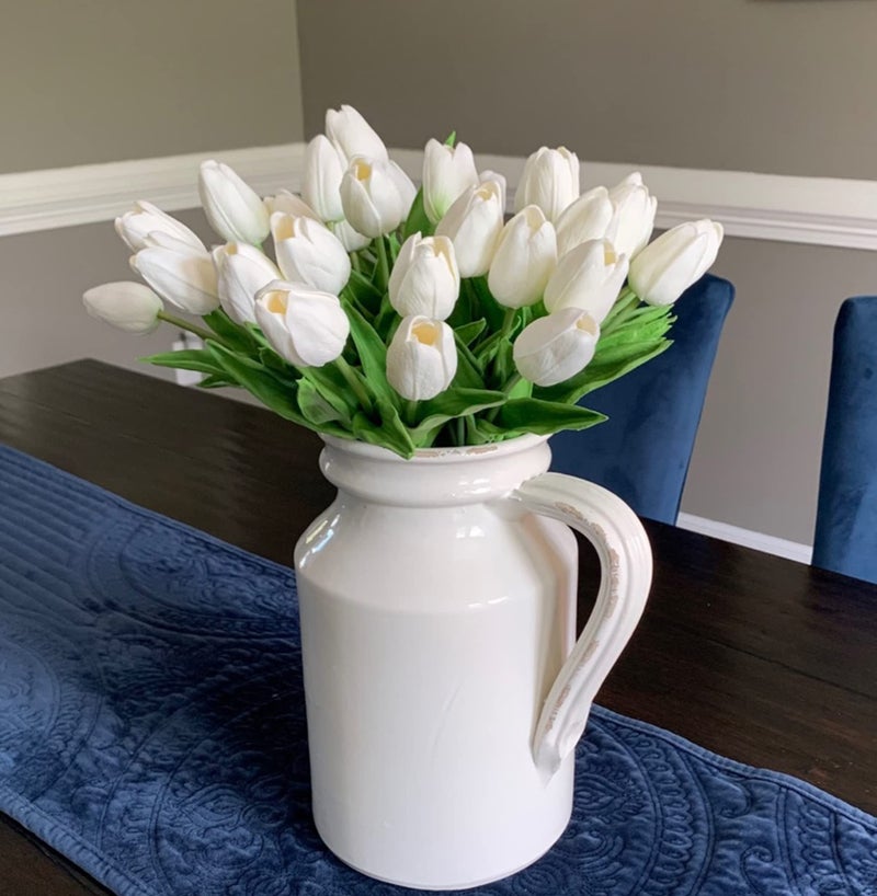 DEEMEI Tulips Artificial Flowers 20 Pcs Multicolor Fake Tulip Stems Real Touch PU Tulips for Easter Spring Wedding Bouquet Home Centerpiece Floral Arrangement Table Décor - Image 5