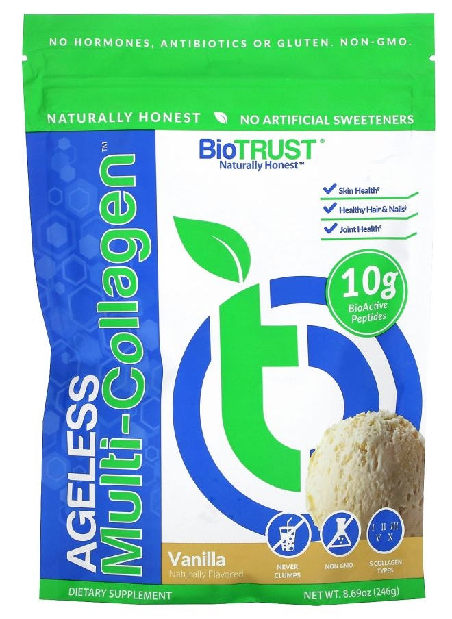 BioTrust Ageless Multi-Collagen Vanilla 8.69 oz (246 g) 