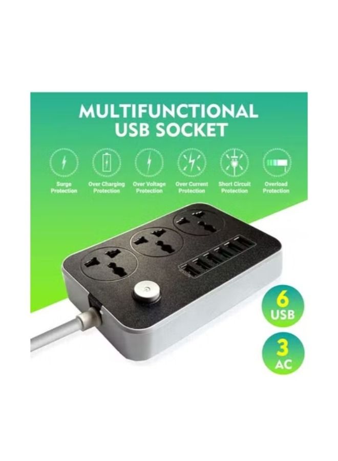 3-Power Socket And 6-Port USB Adapter - Image 1