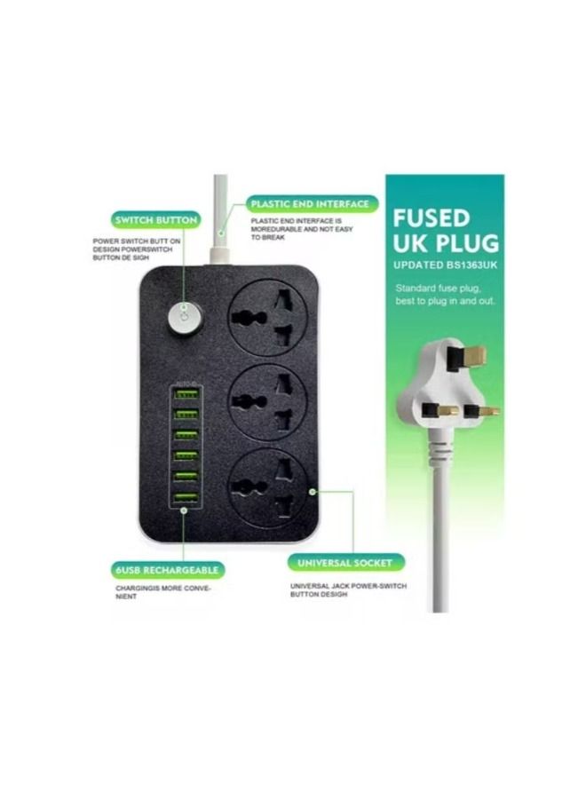 3-Power Socket And 6-Port USB Adapter - Image 5