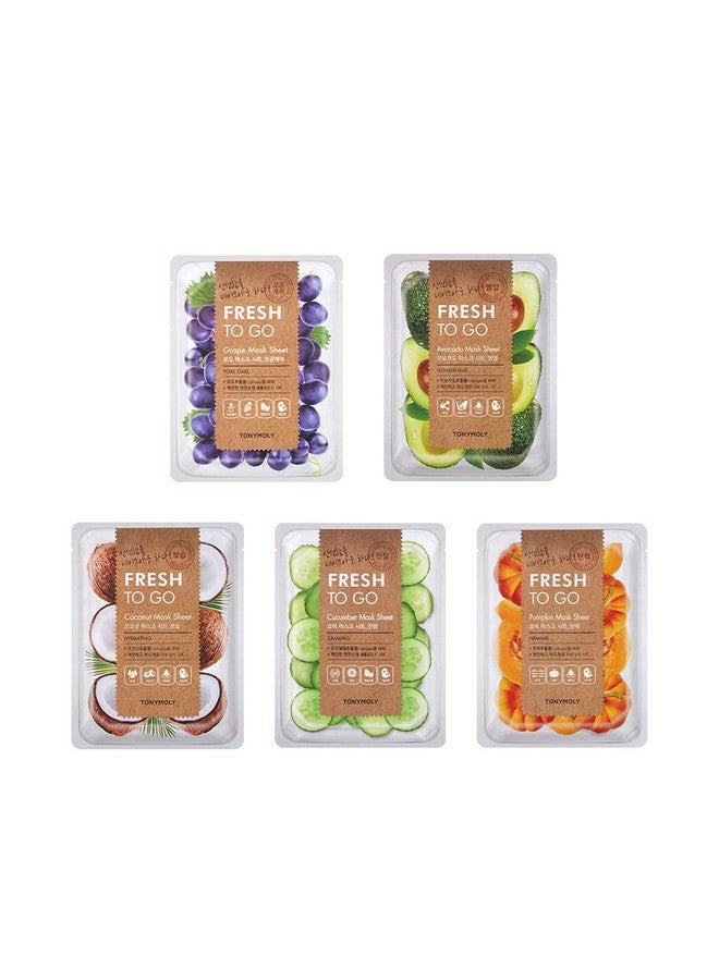TONYMOLY Fresh To Go Sheet Mask Set (Pack Of 5)