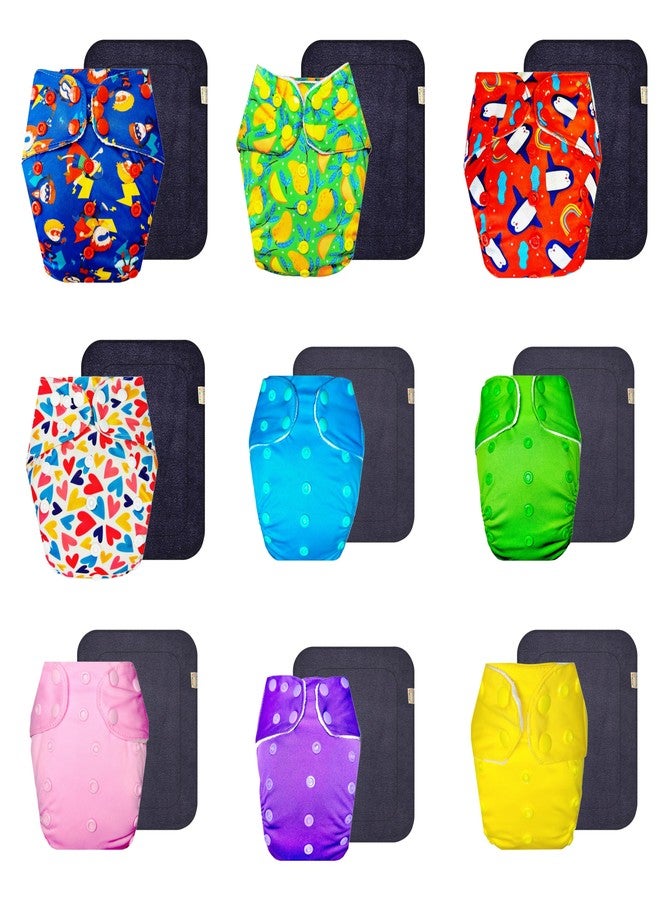 حفاضات دمبلدو القماشية الممتازة مع حشوة سوداء (عبوة من 9) | شعور بالجفاف والراحة | مانعة للتسرب | سهلة التنظيف | مصممة من قبل الأمهات | من 3 أشهر إلى 3 سنوات | للجنسين - Image 1