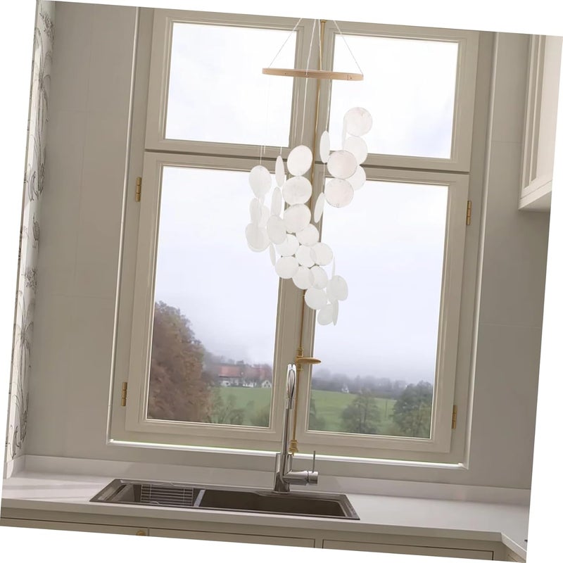 PRETYZOOM Shell Wind Chime Unique Indoor and Outdoor Decorative Wind Bell for Home Balcony and Patio Beautiful Natural Shells Pleasant Sounds Elegant Hanging Ornament - Image 5