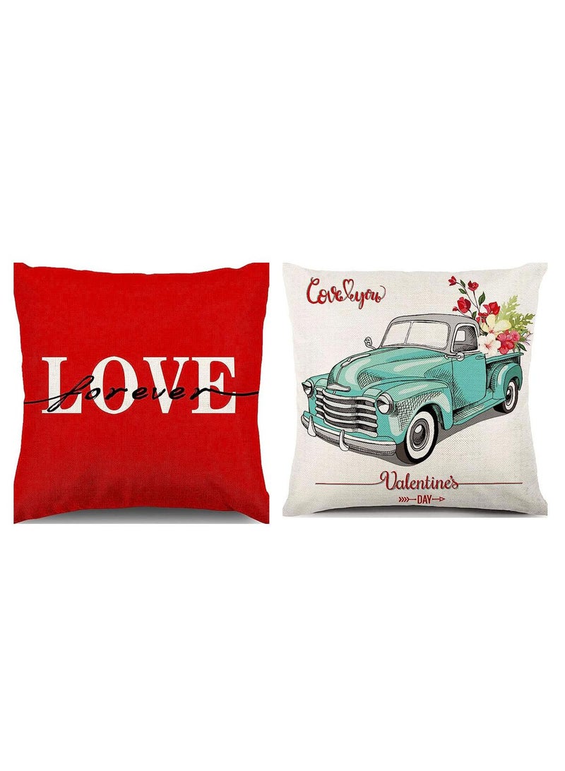 Bluejw 45*45cm Decorative Soft Couple Newlywed Home Pillow Cover 2 Piece Set - Image 1