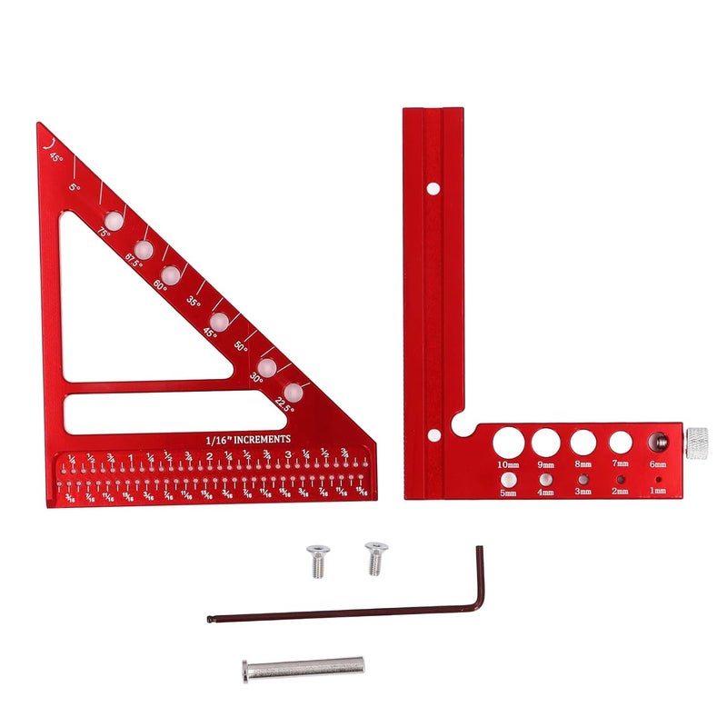 5 Inch Aluminum Alloy Multi Angle Measuring Ruler For Woodworking And Furniture Making - Image 2