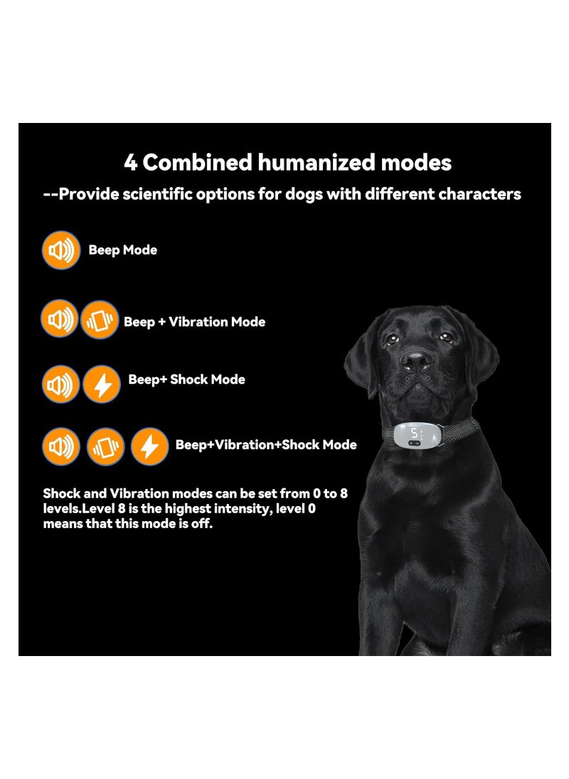 SYOSI - Dog Bark Collar, Automatic Anti Barking Collar with 8 Adjustable Sensitivity, Smart Collar, Effective 0-8 Levels of Vibration Shock Beep Modes, for Medium Large Dogs, Waterproof and Rechargeable - Image 1