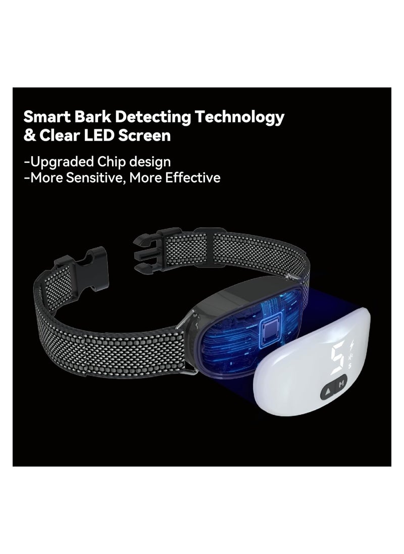 SYOSI - Dog Bark Collar, Automatic Anti Barking Collar with 8 Adjustable Sensitivity, Smart Collar, Effective 0-8 Levels of Vibration Shock Beep Modes, for Medium Large Dogs, Waterproof and Rechargeable - Image 1