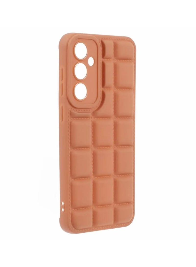 Wtech Samsung Galaxy S24 Plus / S24+ 2024 Premium Soft Liquid Silicone Puff Surface Case Cover - Carrot - Image 2