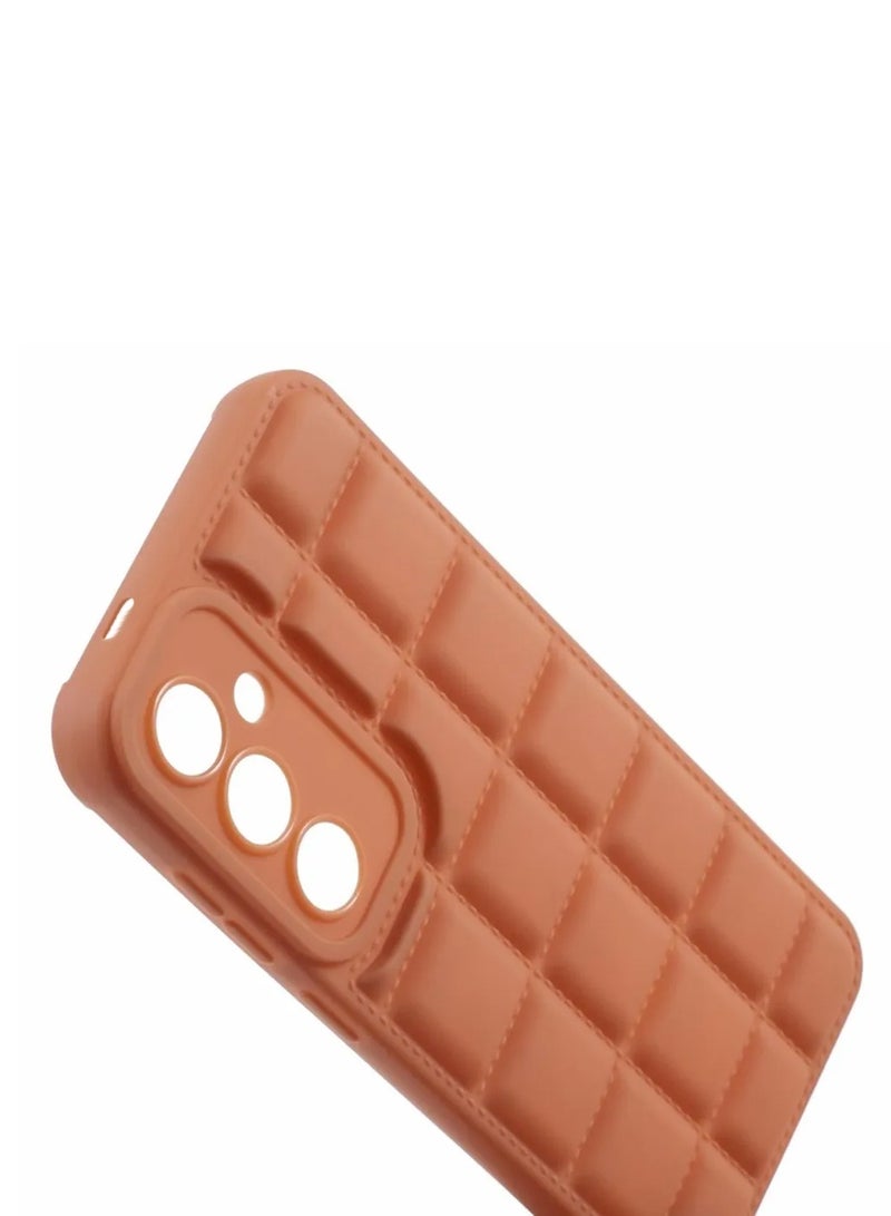 Wtech Samsung Galaxy S24 Plus / S24+ 2024 Premium Soft Liquid Silicone Puff Surface Case Cover - Carrot - Image 5