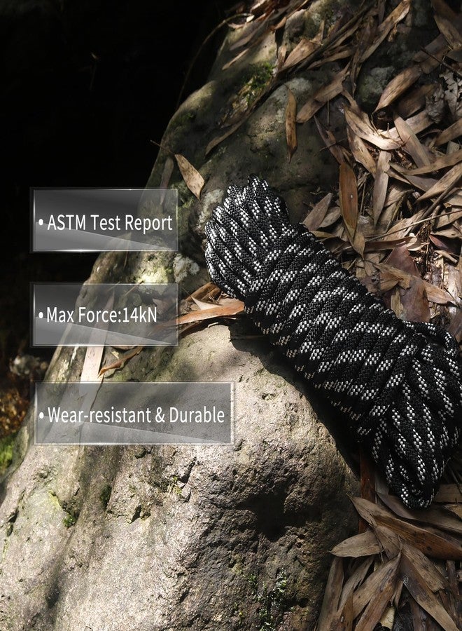 NewDoar Static Climbing Rope - 8mm (5/16c) / 10mm (3/8”) Double Braid Accessory Cord for Rock,Hauling, Prusik, Survival - Pre-Cut 20FT, 50FT, 100FT, 165FT Lengths - Outdoor, Fire Rescue Equipment - Image 4
