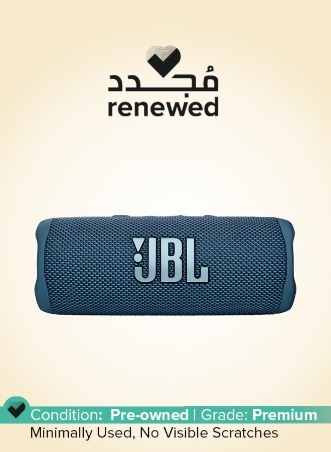 جي بي إل Renewed - Flip 6 Bluetooth Box in Blue - Waterproof Portable Speaker with 2-Way Speaker System for Powerful Sound - Up to 12 Hours of Wireless Music Play Speaker - Image 1