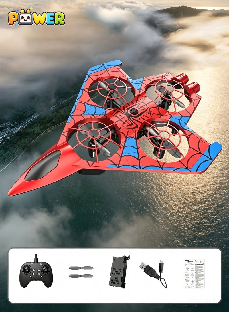 POWER Stunt Remote Control Aircraft Four Axis Fighter Drone Performs 360-Degree Flips Features Balance fighter red - Image 1