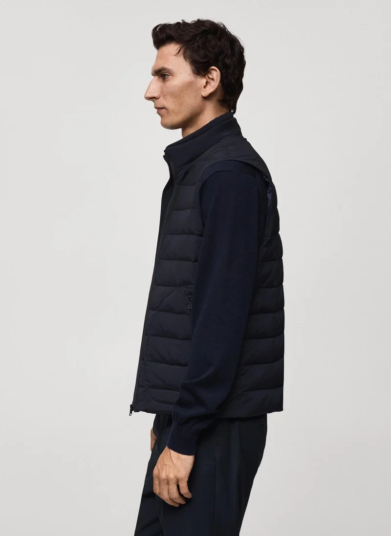 مانجو مان Quilted Vest With Down And Feather Filling