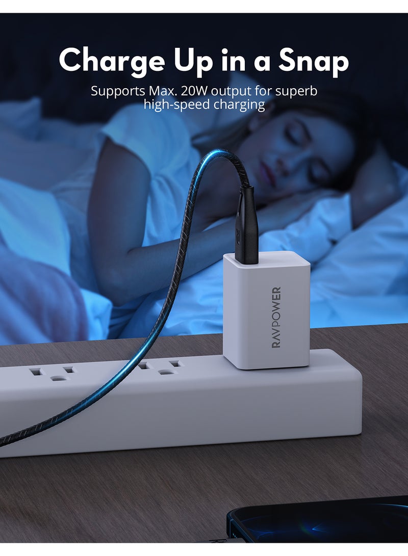 راف باور كابل USB A إلى Lightning RP-CB1027 بطول 2 متر من النايلون - Image 3