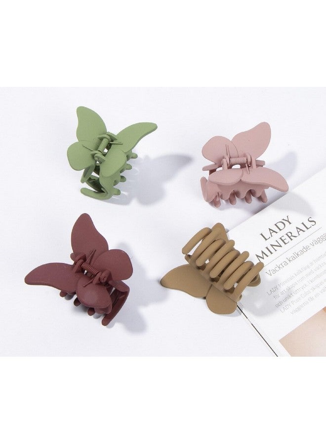 Blubby Hair Claw Clips 6 PCS Butterfly Hair Claw Medium Non Slip Cute Matte Hair Claw Clip for Thin Hair Curly Hair Clips Strong Hold Spring Summer Hair Jaw Clamps Clips for Women & Girls (Multicolor) - Image 2