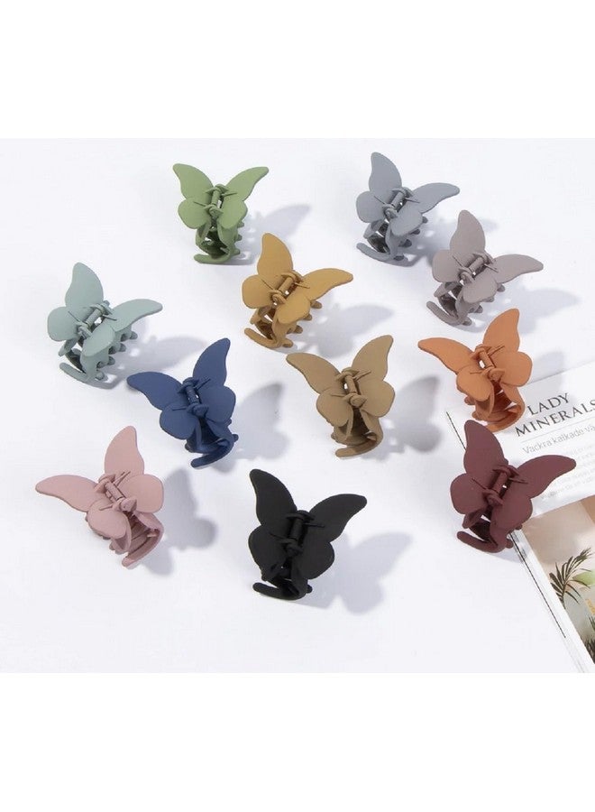 Blubby Hair Claw Clips 6 PCS Butterfly Hair Claw Medium Non Slip Cute Matte Hair Claw Clip for Thin Hair Curly Hair Clips Strong Hold Spring Summer Hair Jaw Clamps Clips for Women & Girls (Multicolor) - Image 3