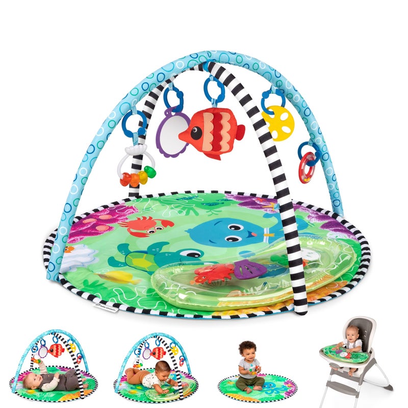 Baby Einstein Sea Floor Explorers 2in1 Water Mat Portable Tummy Time Activity Play Gym Sensory Toys Ages Newborn and Up