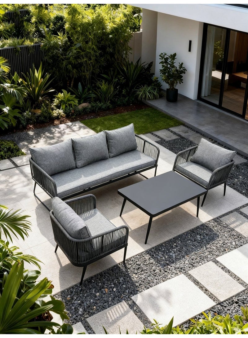 Broyhome 5 Seater Outdoor Furniture Sofa Set Aluminum Frame Garden Furniture Modern Design Lounge Sofa Sets - Image 2
