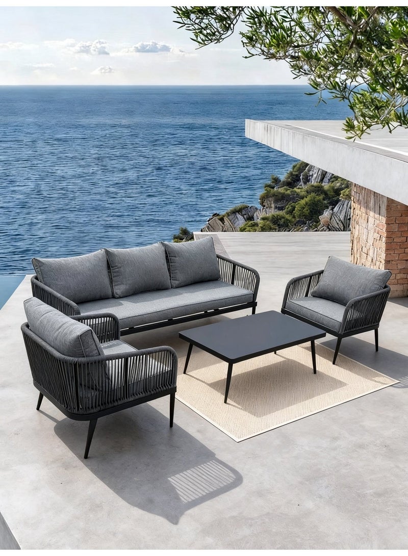 Broyhome 5 Seater Outdoor Furniture Sofa Set Aluminum Frame Garden Furniture Modern Design Lounge Sofa Sets - Image 5