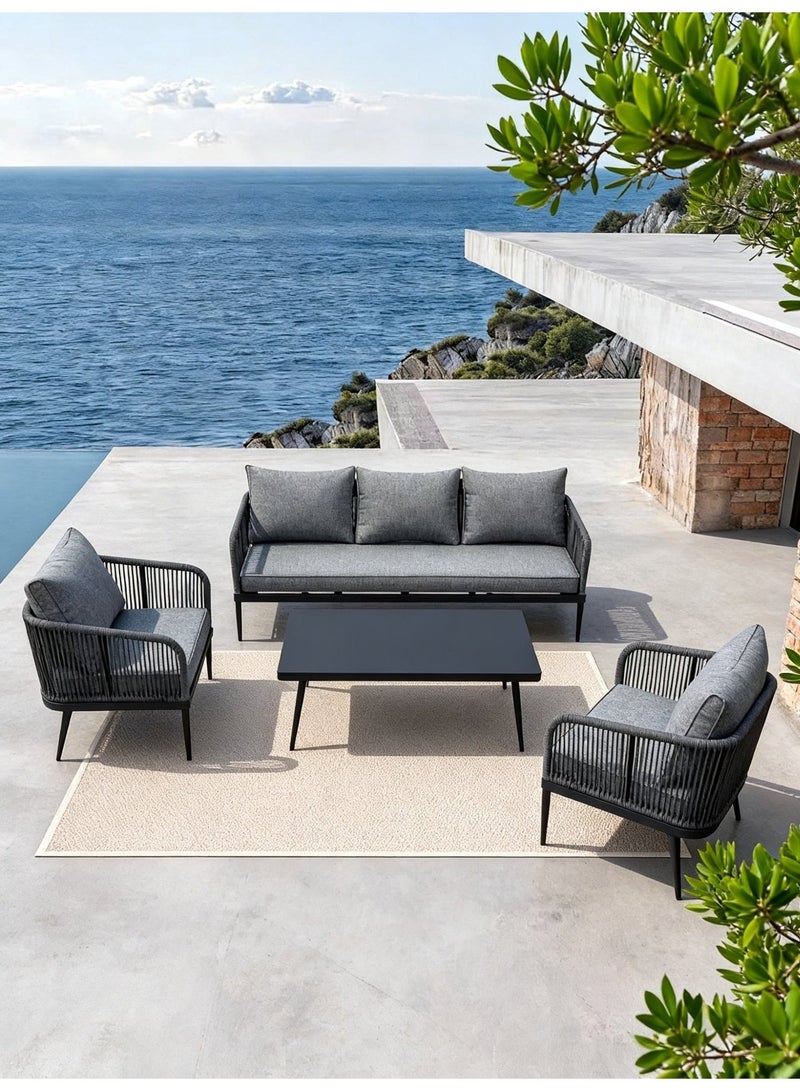 Broyhome 5 Seater Outdoor Furniture Sofa Set Aluminum Frame Garden Furniture Modern Design Lounge Sofa Sets - Image 1