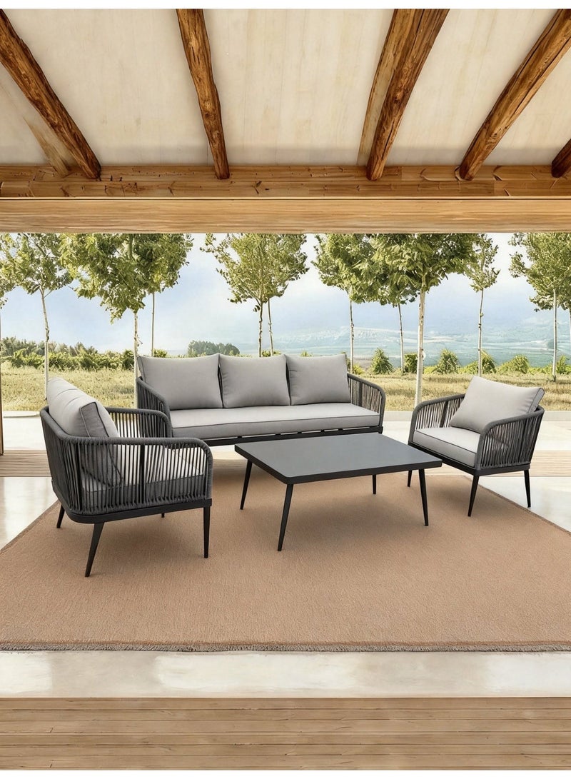 Broyhome 5 Seater Outdoor Furniture Sofa Set Aluminum Frame Garden Furniture Modern Design Lounge Sofa Sets - Image 4