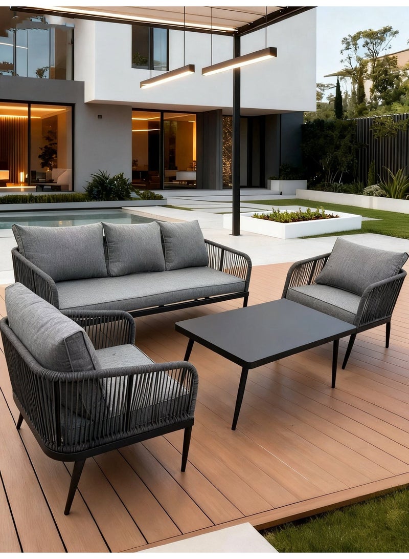 Broyhome 5 Seater Outdoor Furniture Sofa Set Aluminum Frame Garden Furniture Modern Design Lounge Sofa Sets - Image 3