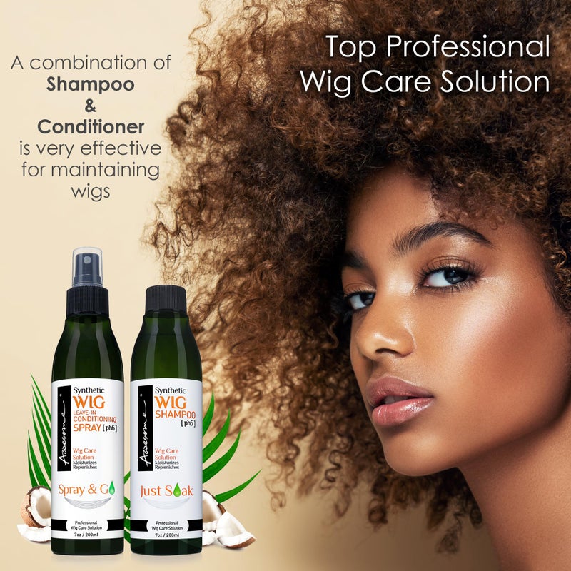 Awesome Synthetic Wig Leave-in Conditioner Spray, pH6, Professional Wig Care Solution, Detangle Spray, Moisturizes & Replenishes Synthetic Wigs, Easy Combing, Contains Coconut Oil, 7 fl oz - Image 2