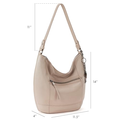 The Sak Sequoia Hobo Bag in Leather, Single Shoulder Strap, Sand - Image 2