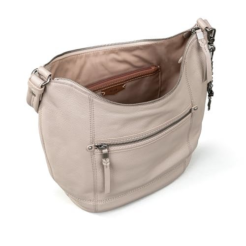 The Sak Sequoia Hobo Bag in Leather, Single Shoulder Strap, Sand - Image 3