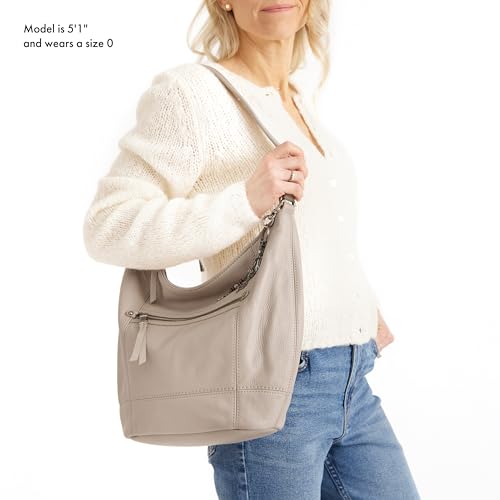 The Sak Sequoia Hobo Bag in Leather, Single Shoulder Strap, Sand - Image 5