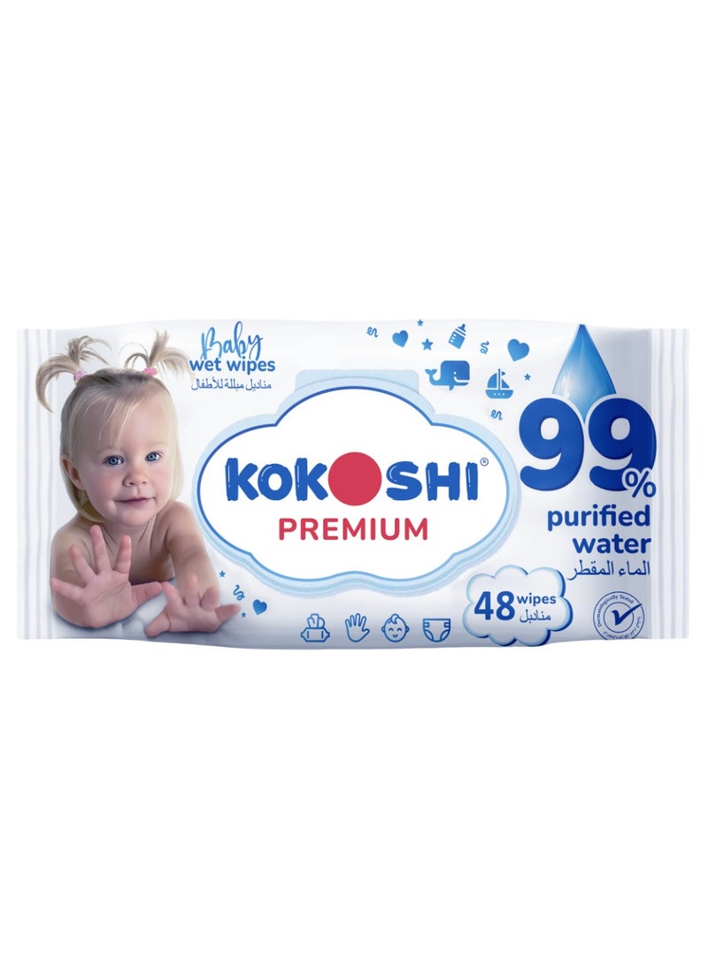 Kokoshi Premium Baby Extra Sensitive Wipes 48 Wipes 