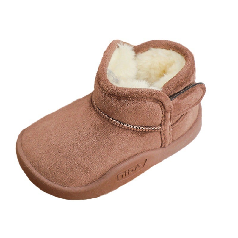 Children''s shoes winter cotton-padded shoes baby toddler shoes soft bottom snow shoes thickened children''s cotton-padded shoes Velcro mid-top snow boots - Image 2
