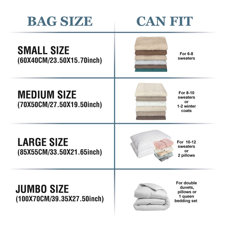 Roomimaster Vacuum Storage Bags, Vacuum Seal Space Saver Bags for Clothing, Travel Lugggage, Carry-on, Blankets, Comforters, Pillow, Bedding, 10 Combo - Image 4