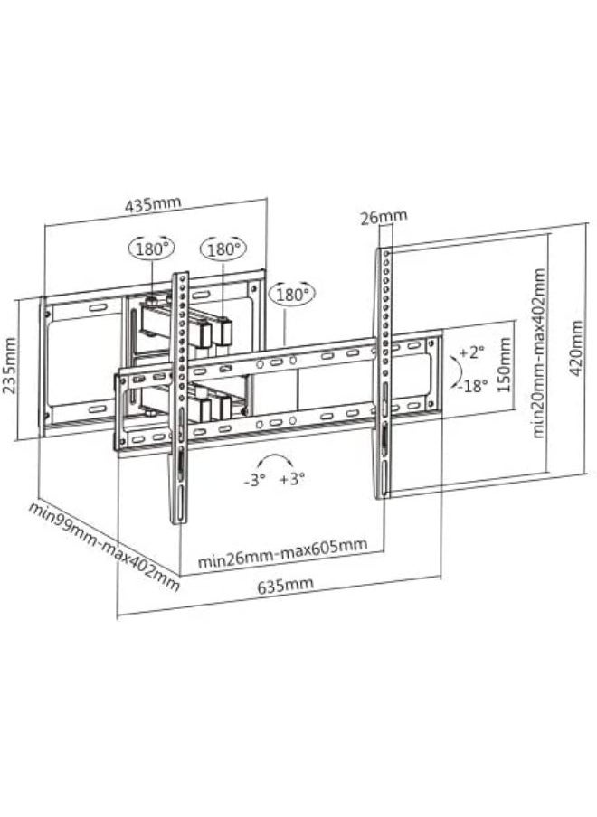 Skilltech SH 646P - TV Wall Mount Standard Series Fit Screen Size: (37″-70″) - Black  - Image 2