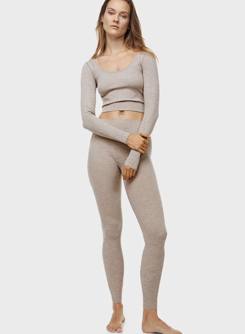 H&M Ribbed Knitted Top