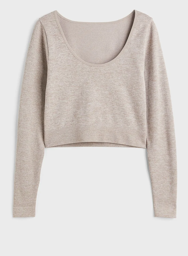 H&M Ribbed Knitted Top
